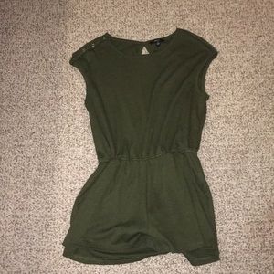 Army green romper w/ cut out back